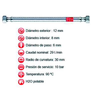 TUCAI 202998 FLEXO PARINOX   3/8" F.F. 50